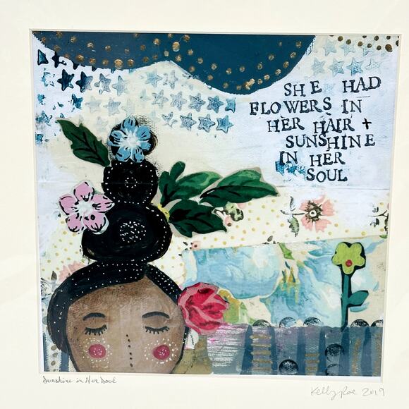 KELLY RAE ROBERTS Original Matted Print Sunshine in Her Soul 2019 14" x 11" New - Picture 1 of 6